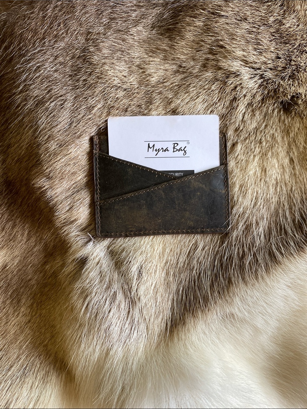 Myra Bag Vintage Brown Leather Card Sleeve